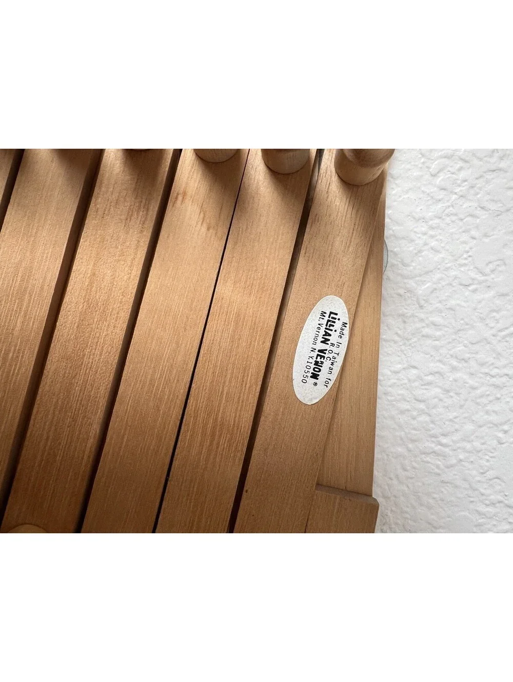 Vintage Lillian Vernon 87 Peg Accordian Wooden Wall Rack
